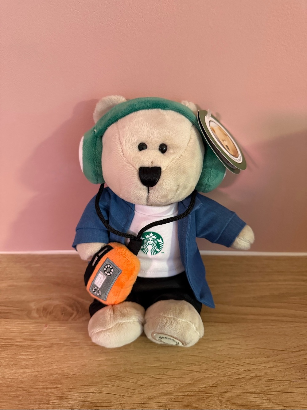 Starbucks Music Bearista with Green Headphones and Blue Jacket
